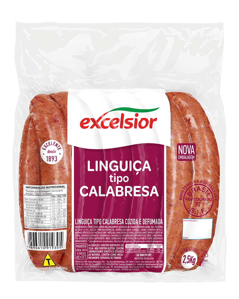 Linguiça Calabresa Torta Excelsior 2,5 kg - 38608