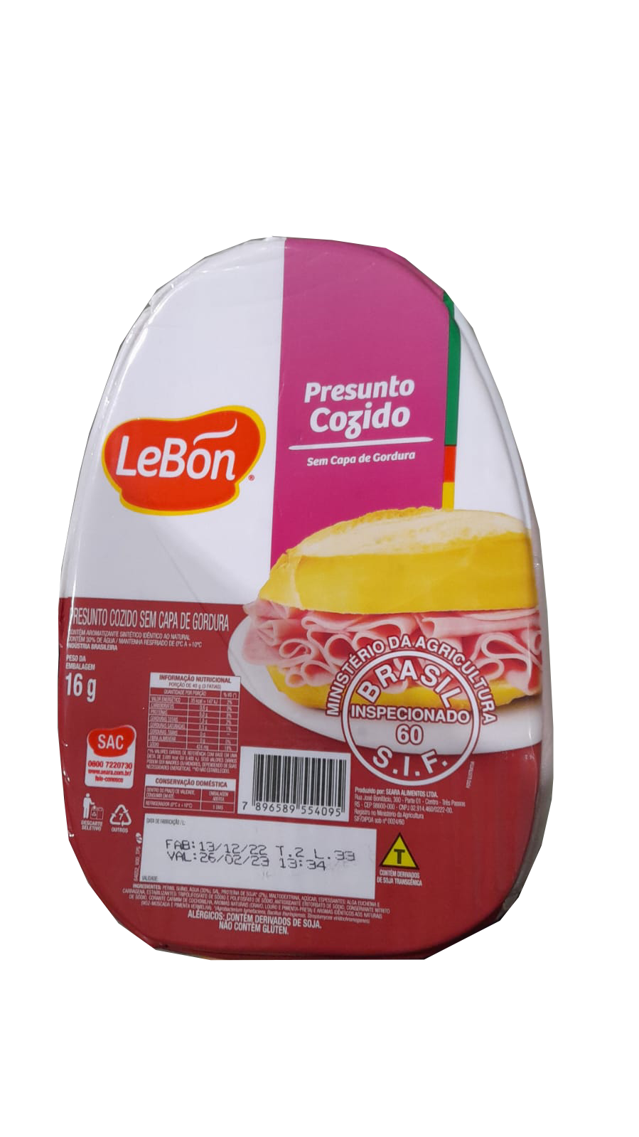 Presunto Inteiro Lebon 3,44 Kg