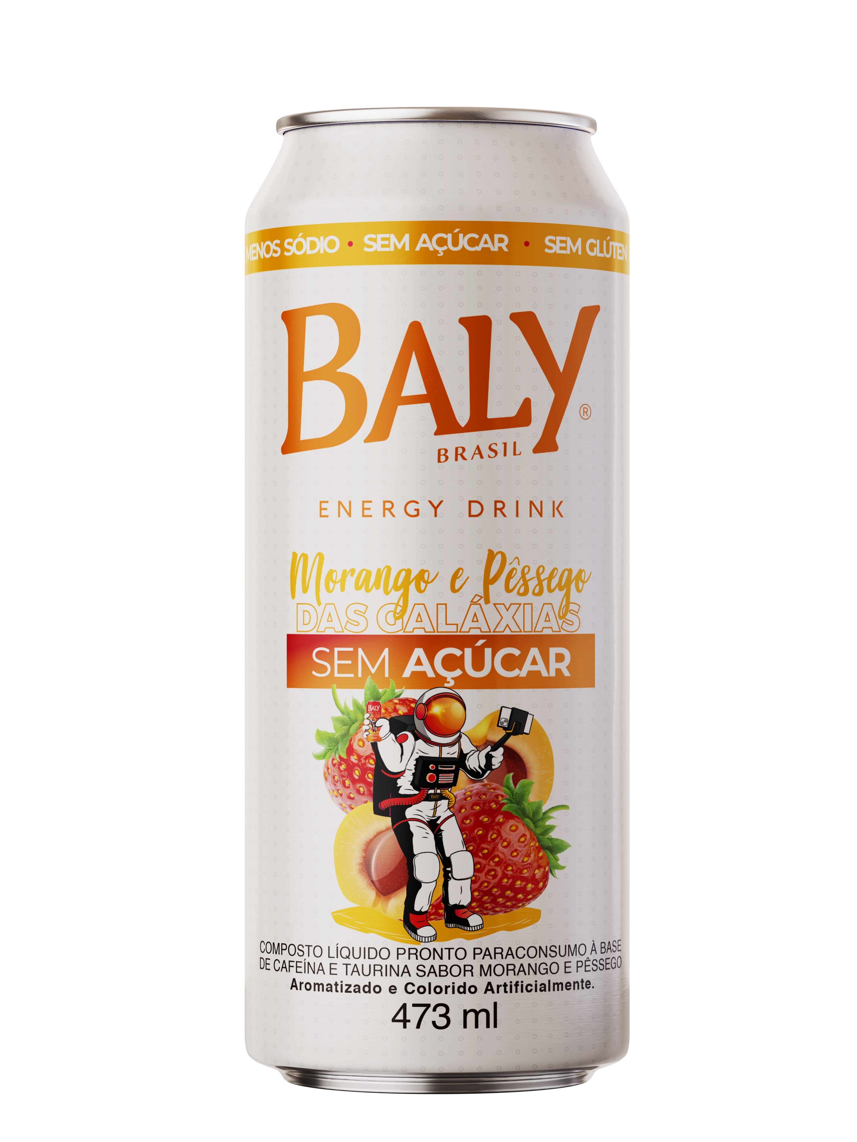 Energético Baly Latão sem Açúcar Morango e Pêssego 473 ml - 38766
