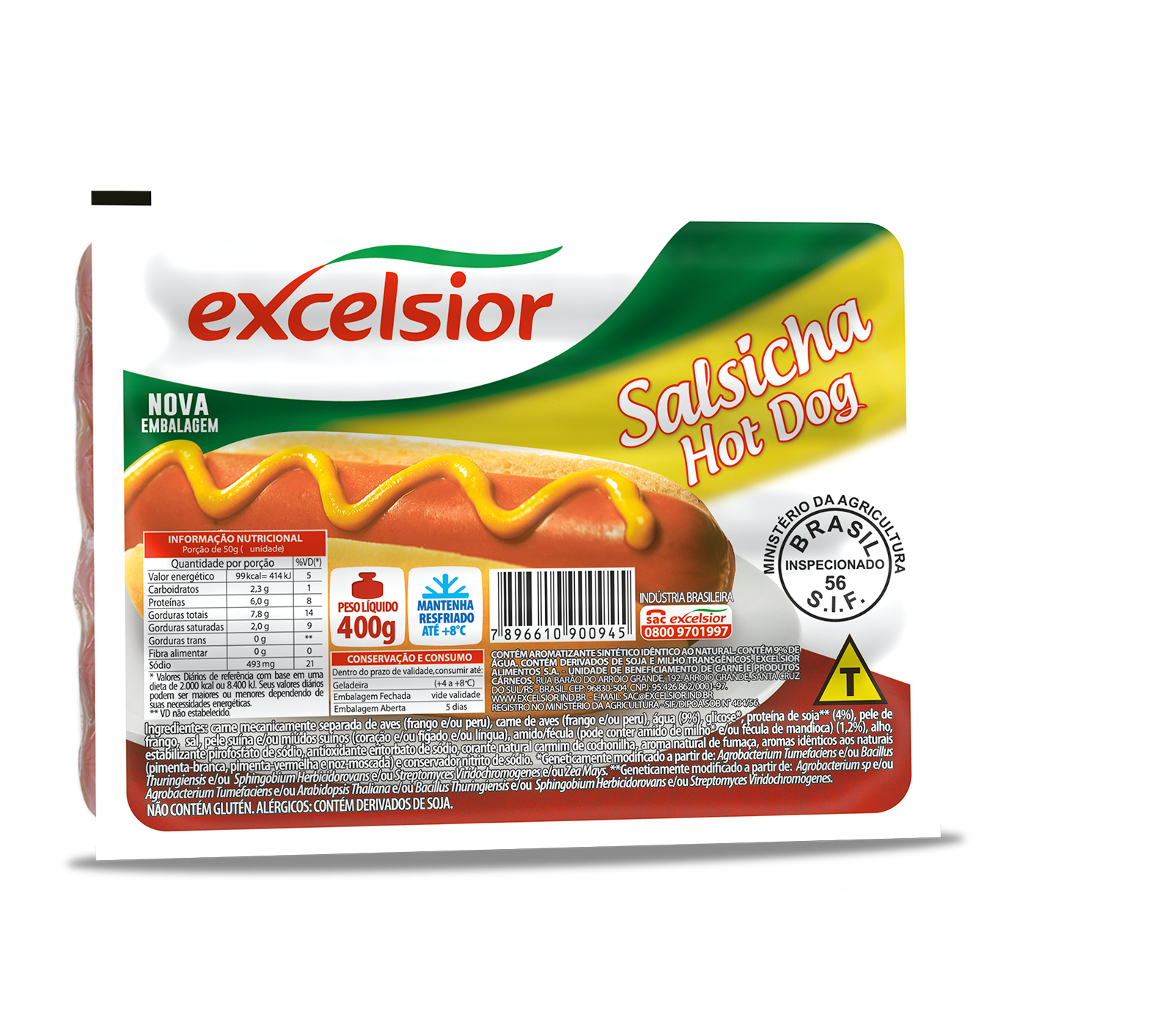 Salsicha Hot Dog Excelsior 400G - 39963