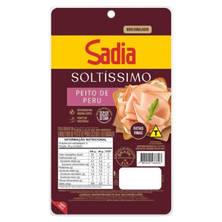 Peito Peru Fatiado Soltissimo Sadia 200 Gramas - Defumado