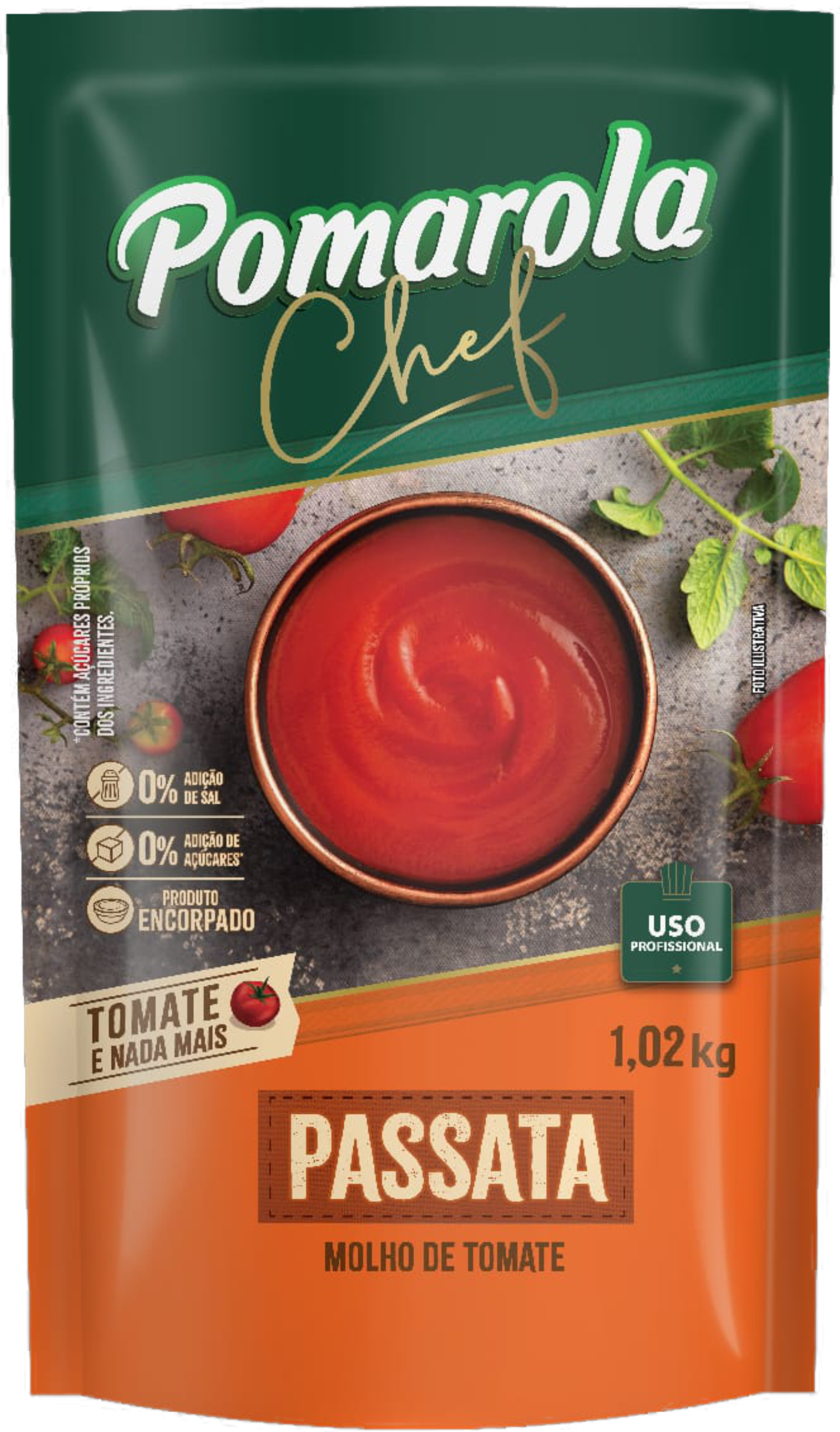 Molho Passata de Tomate Pomarola Chef 1,02 kg Sachê - 38918
