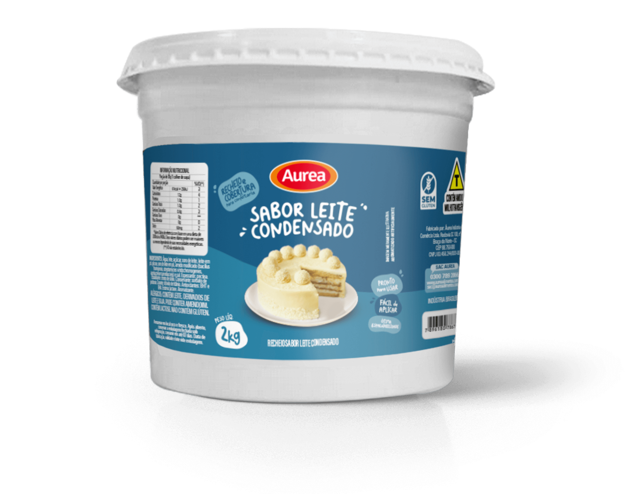 Recheio e Cobertura Áurea Pote Leite Condensado 2 kg - 38986