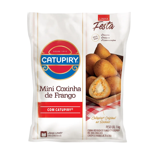 Mini Coxinha de Frango Catupiry Saco 1Kg - 40273