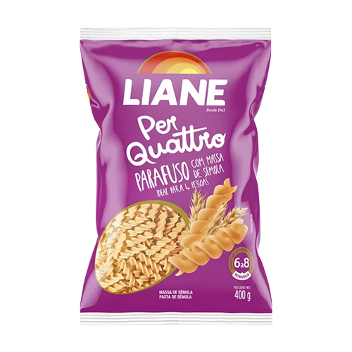 Massa Parafuso Liane Per Quattro Sêmola 400 g - 39904