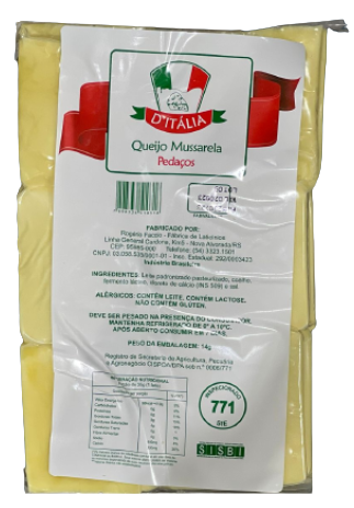 Queijo Aparas Mussarela D'Itália +/- Mussarela 3 kg - 39221