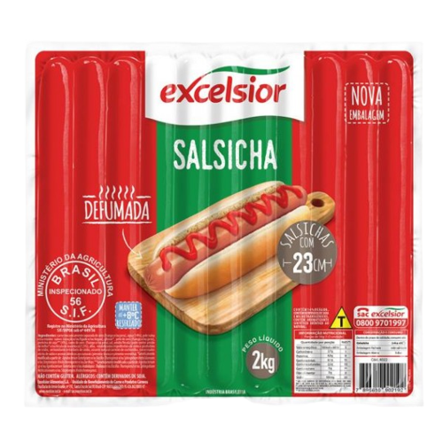 Salsicha Defumada 23 Cm Excelsior Dogão Pct 2 kg - 39222