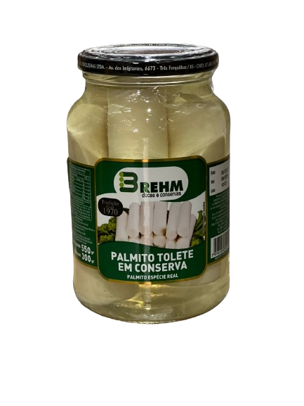Palmito Real Brehm Vidro Pl 550 g - Pd 300 g Tolete - 39368
