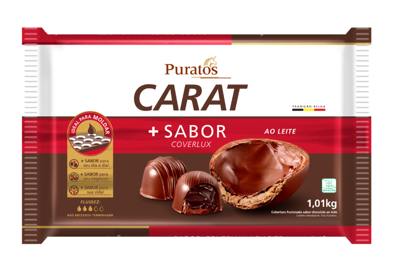 Chocolate Barra Carat Puratos Ao Leite 1,01 kg - 39406