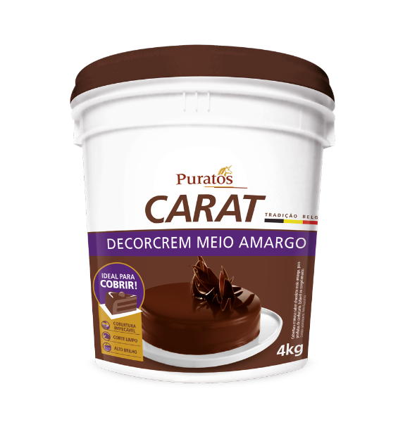 Ganache Carat Decorcrem Puratos Bd Meio Amargo 4 kg - 39414