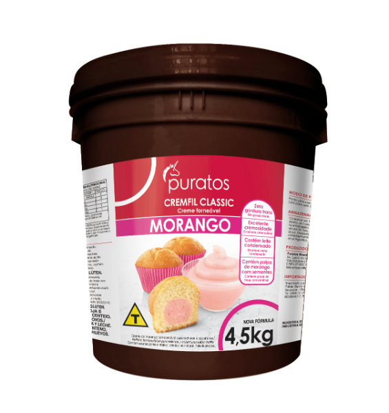 Recheio Cremfil Classic Puratos Bd Morango 4,5 kg - 39481