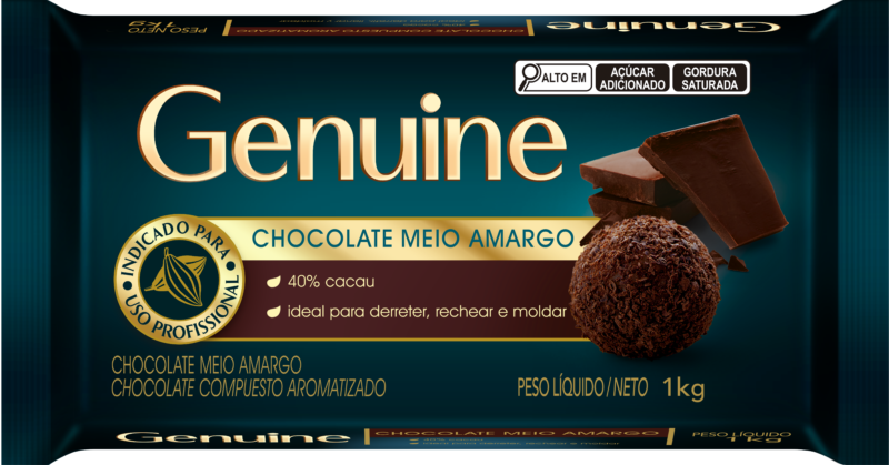 Chocolate Barra Genuine Meio Amargo 1 kg - 39539