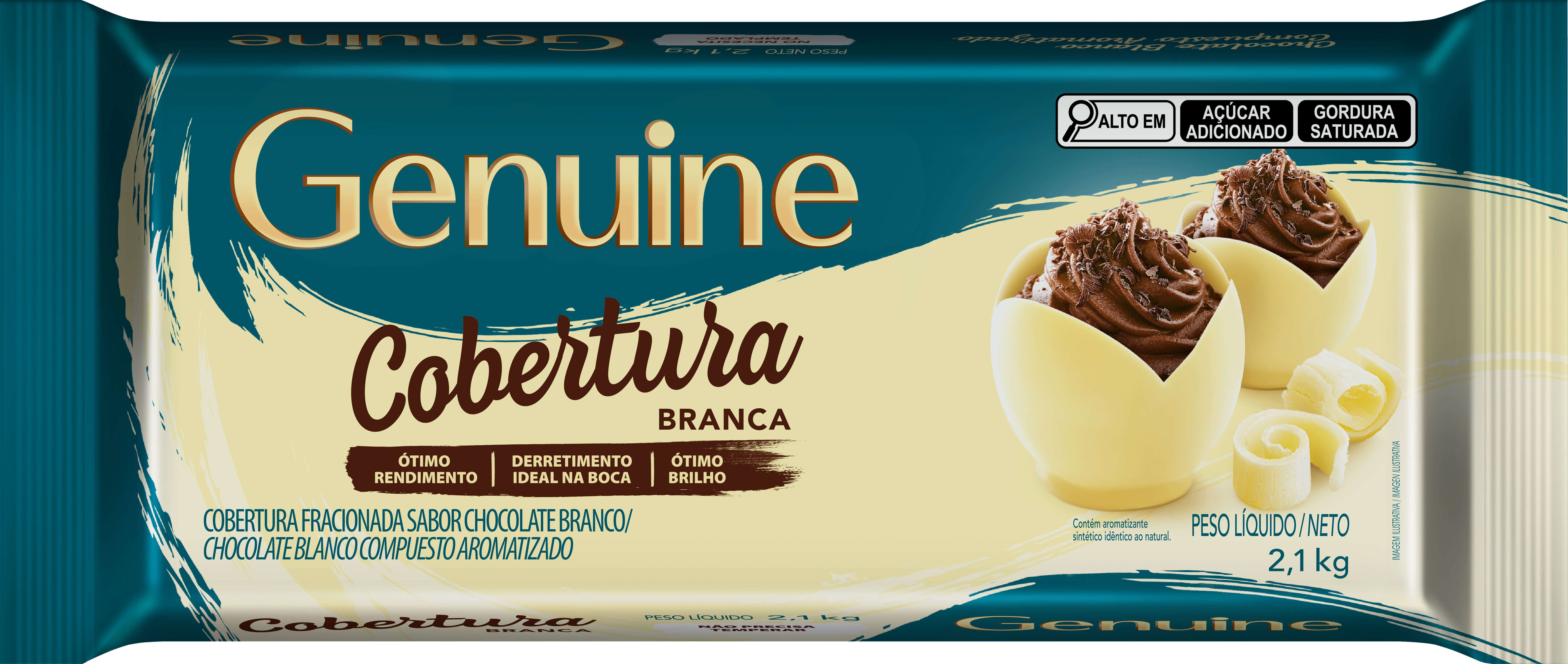 Chocolate Cobertura Barra Genuine Branco 2,1 kg - 39542