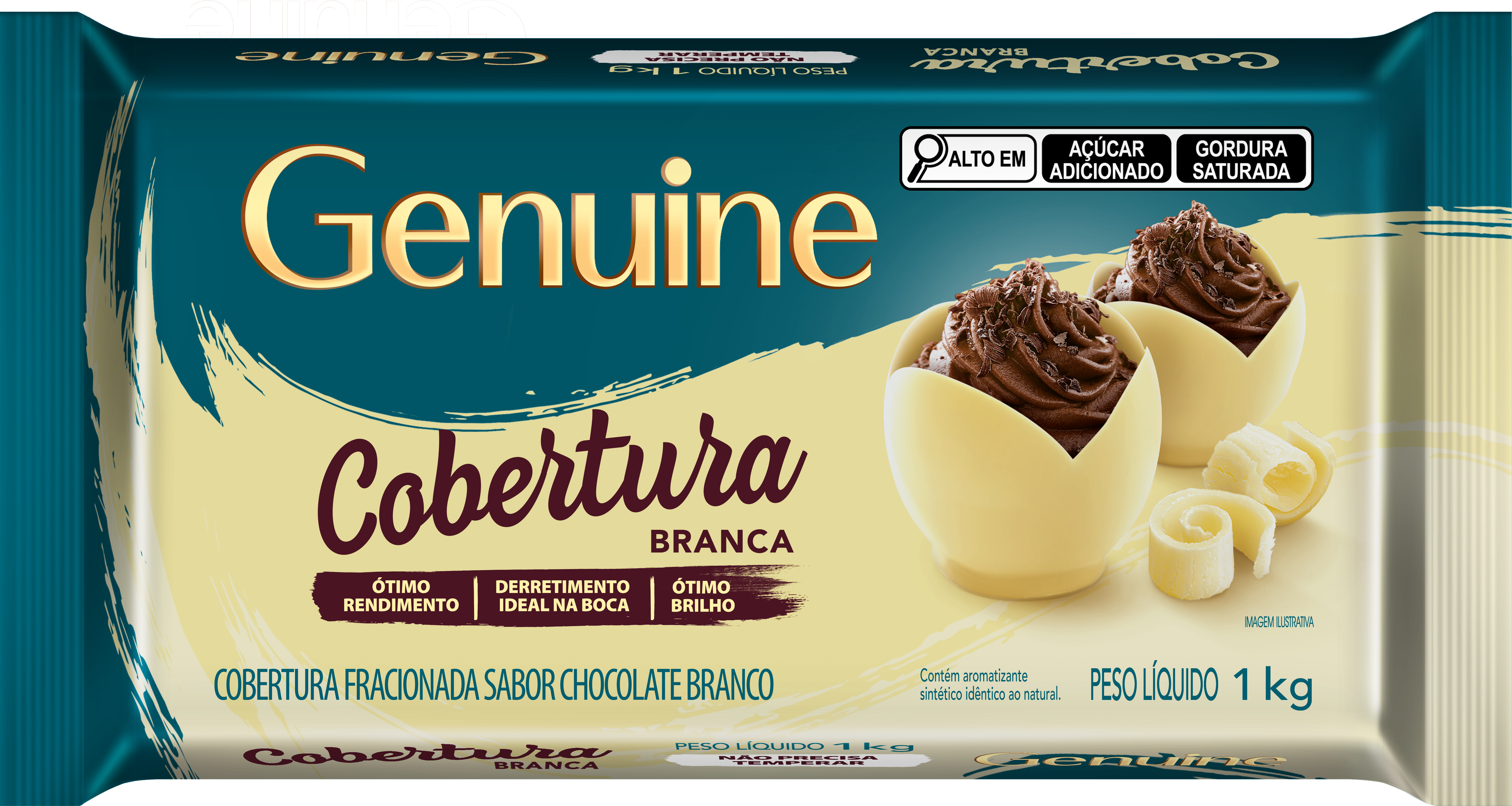 Chocolate Cobertura Barra Genuine Branco 1 kg - 39544