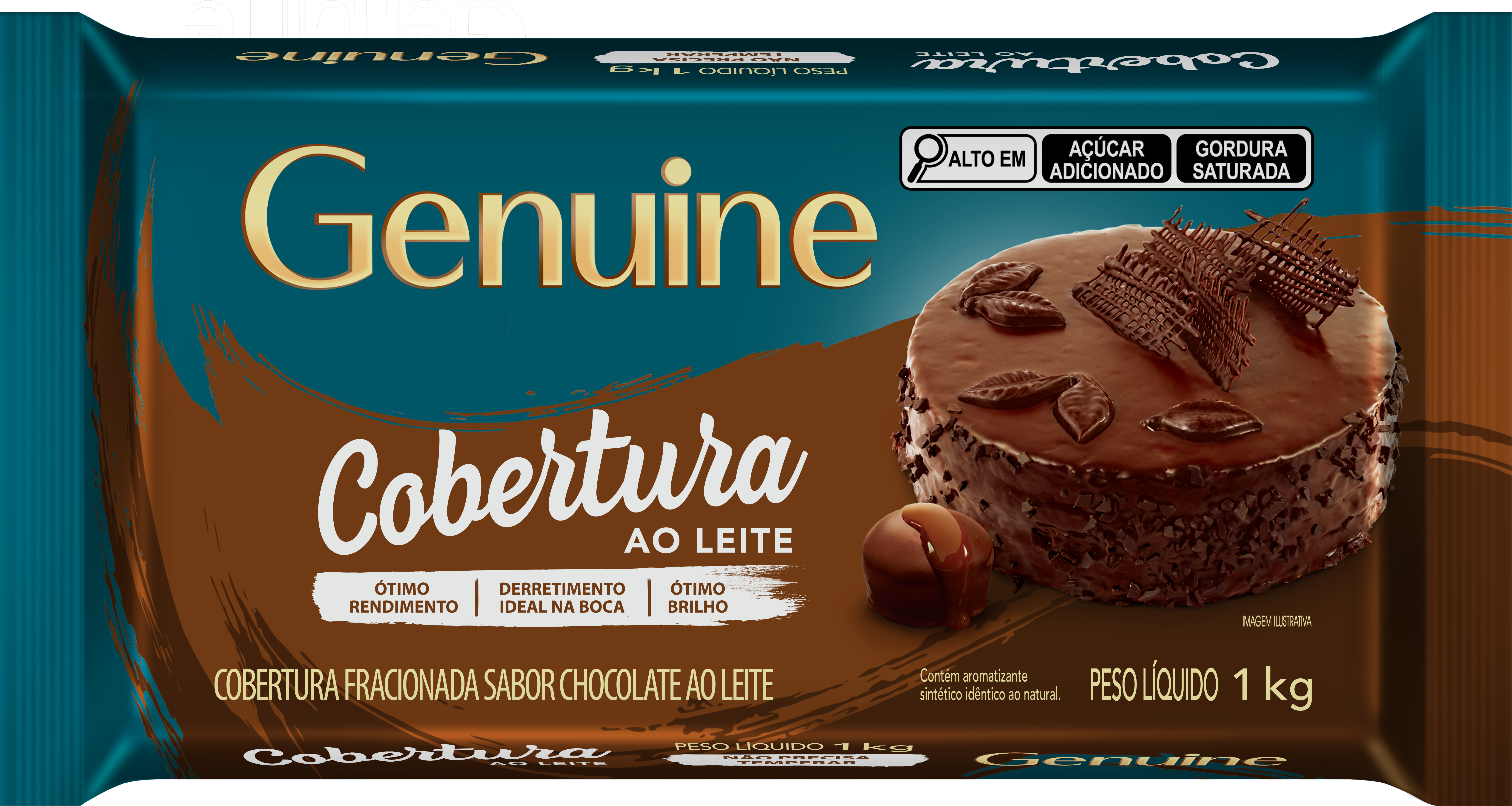 Chocolate Cobertura Barra Genuine 1 kg - 39545