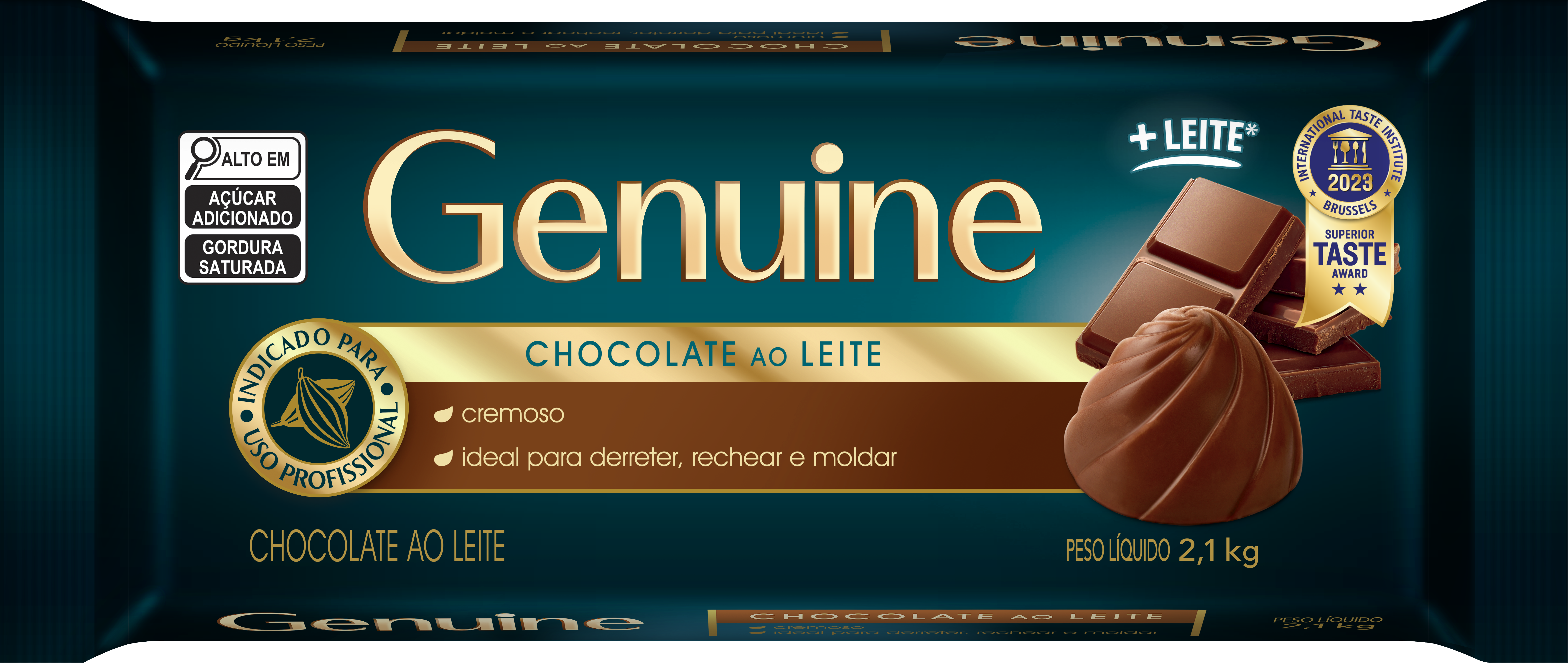 Chocolate Barra Genuine ao Leite 2,1 kg - 40390