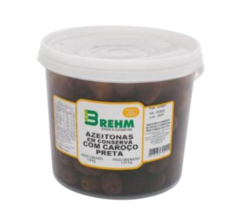 Azeitona Preta Brehm Balde Pl1. Com Caroço 8 kg - Pd1,01 kg - 39652