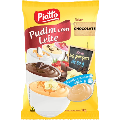 Pudim em Pó com Leite Sachê Piatto Chocolate 1 kg - 39665