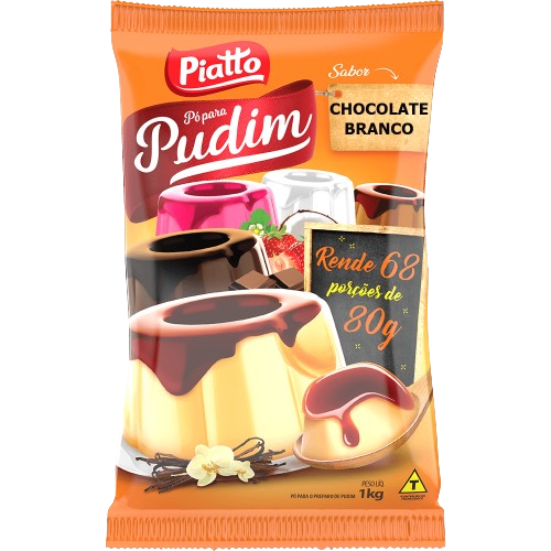 Pudim em Pó Sem Leite Sachê Piatto Chocolate Branco 1 kg - 39669