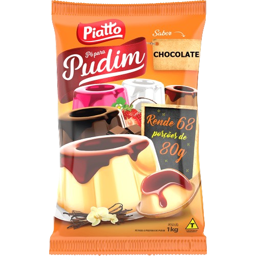 Pudim em Pó Sem Leite Sachê Piatto Chocolate 1 kg - 39671