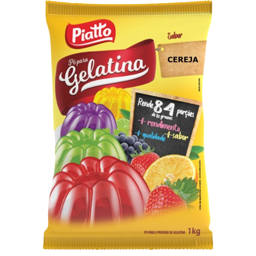 Gelatina em Pó Sachê Piatto Cereja 1 kg - 39675