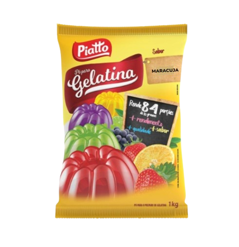 Gelatina em Pó Sachê Piatto Maracujá 1 kg - 39679