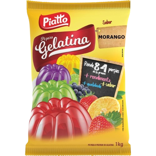 Gelatina em Pó Sachê Piatto Morango 1 kg - 39680