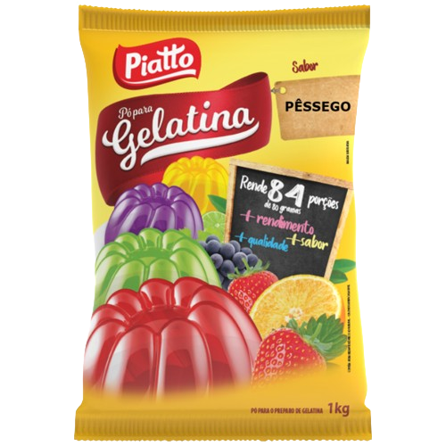 Gelatina em Pó Sachê Piatto Pêssego 1 kg - 39681