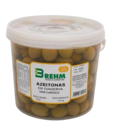 Azeitona Verde Brehm Balde PL3 kg-PD1, sem Caroço 8 kg - 40437