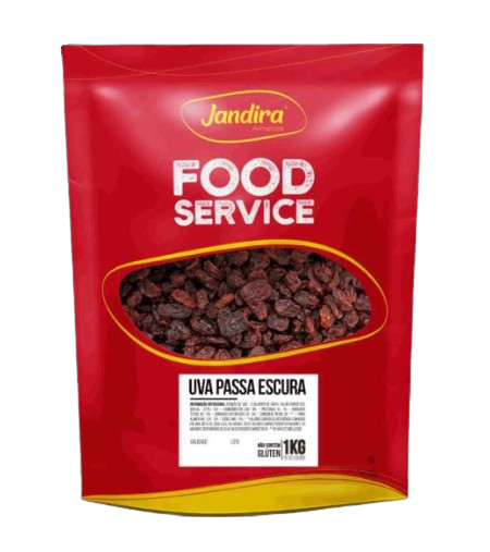 Uva Passa Escura Jandira Pacote sem Semente 1 kg - 40520