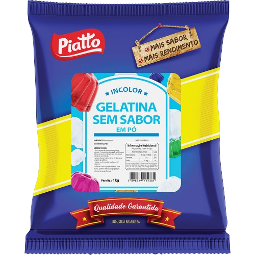 Gelatina em Pó Neutra Sachê Piatto 1Kg - 40460