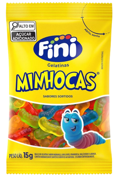 BALA GELATINA FINI DP12 15G - MINHOCA CX24