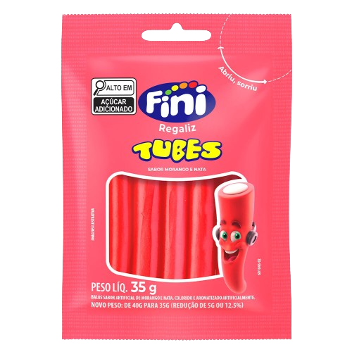 Bala Gelatina Tubes Fini 350 Gramas 