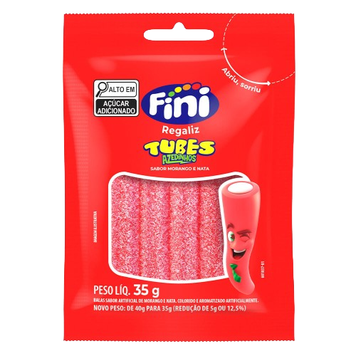 Bala Gelatina Tubes Fini 350 Gramas 