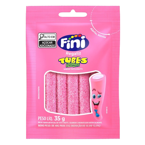 Bala Gelatina Tubes Fini 350 Gramas 