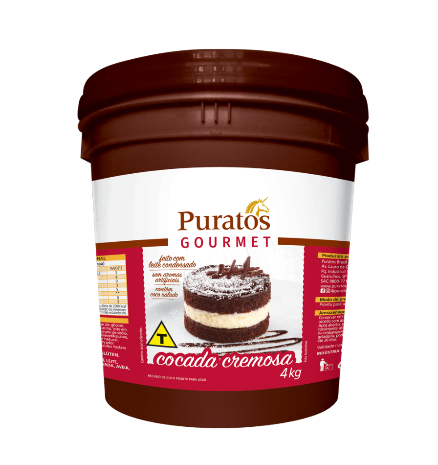 Recheio Gourmet Puratos Balde 4 Kg