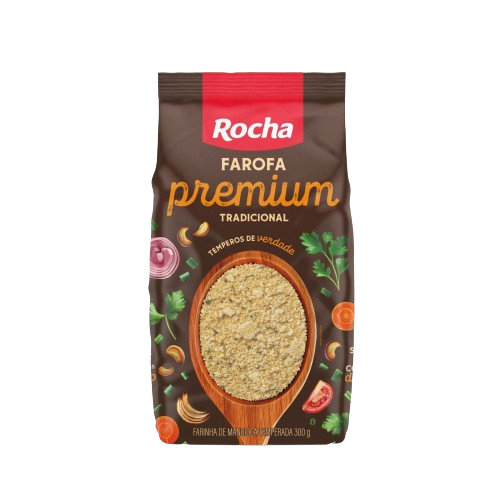 Farofa Temperada Premium Rocha 300 Gramas
