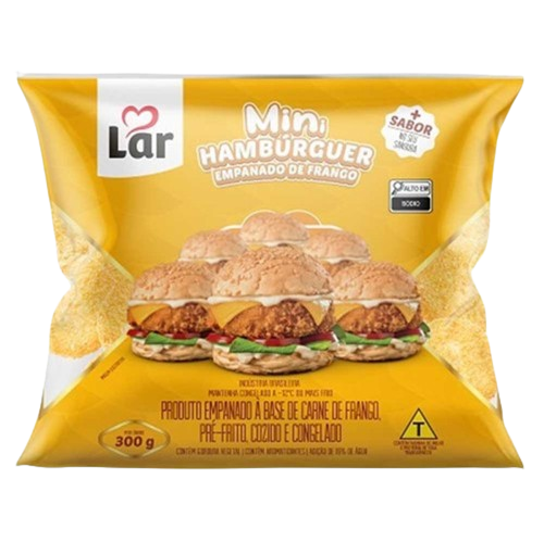 Mini Hamburgue Frango Lar 300 Gramas - Empanado