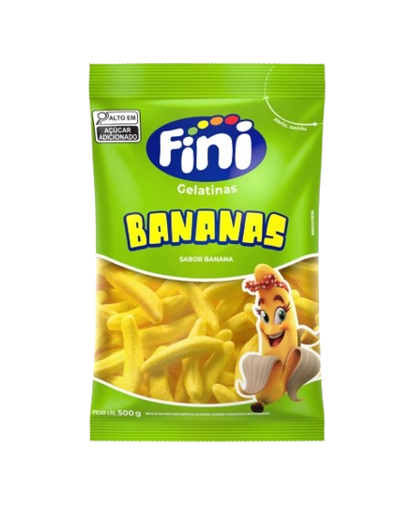 Bala Gelatina Fini 500 Gramas - Bananas