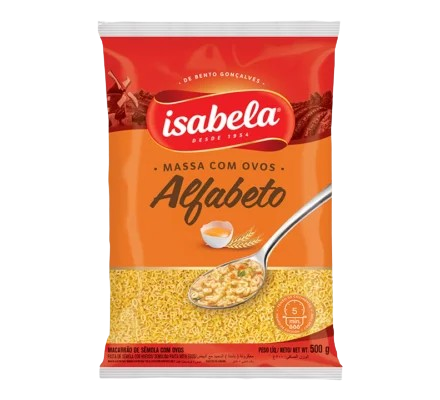 Massa Com Ovos Alfabeto Isabela 500 Gramas