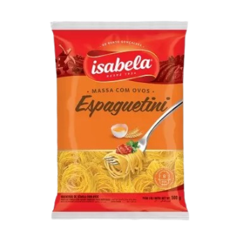 Massa Com Ovos Espaguetini Isabela 500 Gramas