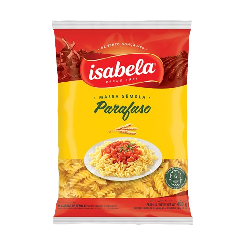 Massa Semola Parafuso Isabela 400 Gramas