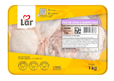 FRANGO FILE COXA SOB. LAR BANDEJA 1KG - NORMAL CX14UN