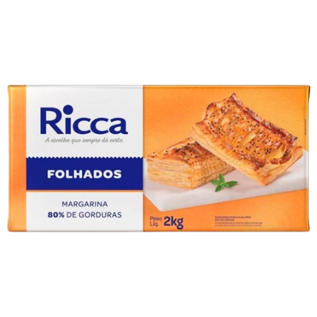 Margarina Ricca Bloco 2 Kg - Folhado