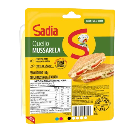 Queijo Mussarela Fatiado Sadia 150 Gramas