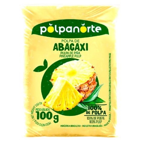 Polpa Fruta Congelado Polpanorte 100 Gramas - Abacaxi
