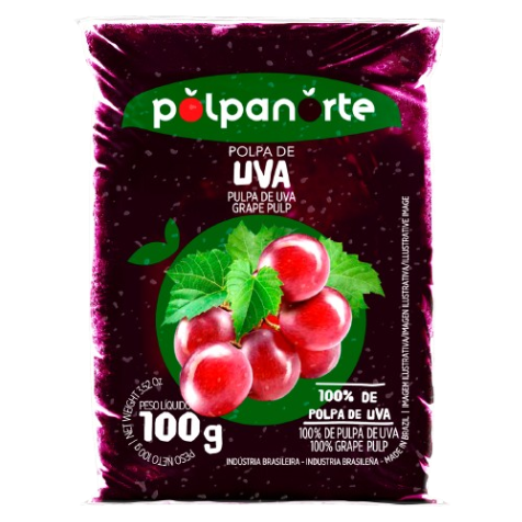 Polpa Fruta Congelado Polpanorte 100 Gramas - Uva