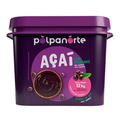 Açai Congelado Polpanorte Balde 12 Kg - Tradicional
