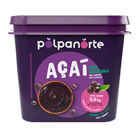 Açai Congelado Polpanorte Balde 3,6 Kg - Tradicional