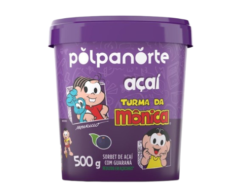Açai Turma Da Monica Polpanorte Pote 500 Gramas - Tradicional
